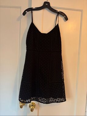 Abercrombie & Fitch Black Lace Spaghetti-Strap Mini Dress
